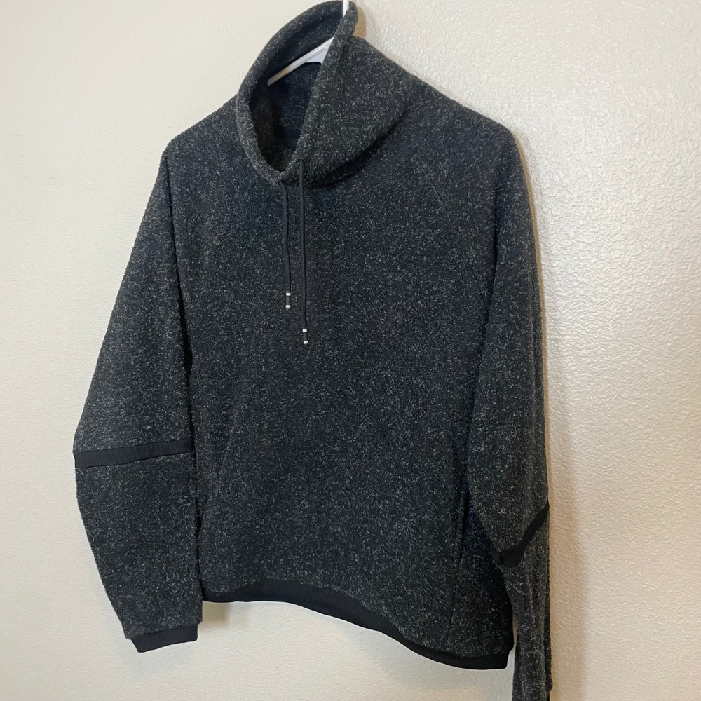 Nike Women's Size Small Black Speckled Fleece Mock Neck Pullover Sweatshirt - Picture 1 of 8